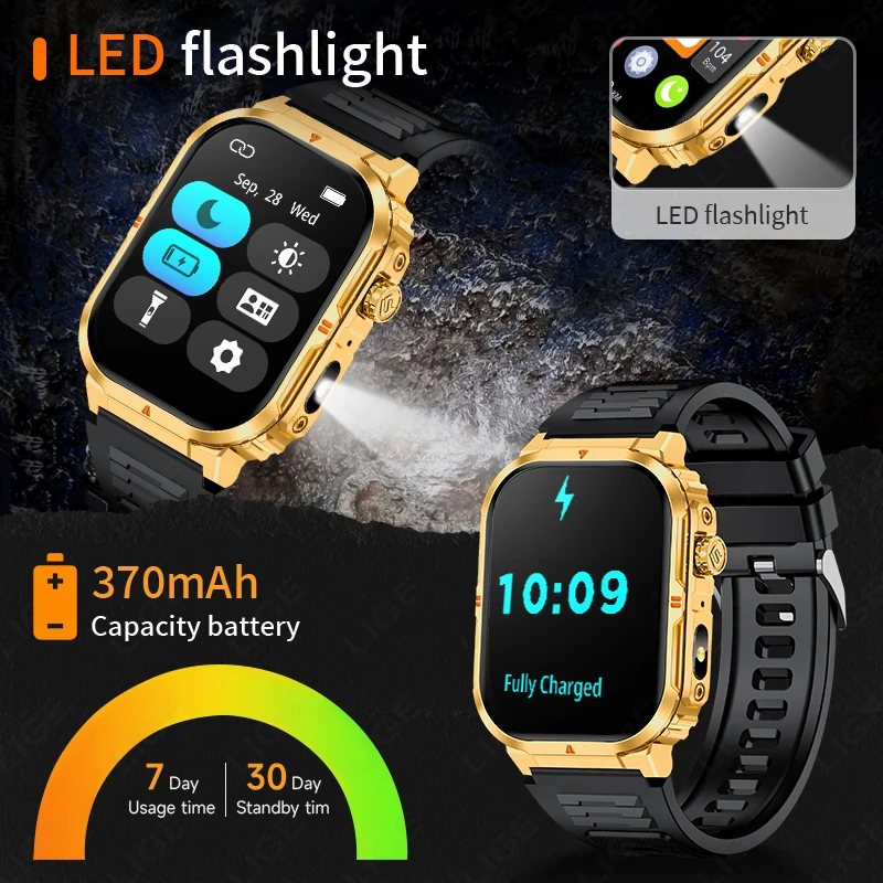 Lige bluetooth chamada de telefone monitor saúde 2.01 "display hd relógio inteligente 2025 novo ip68 à prova dip68 água esportes fitness smartwatch feminino