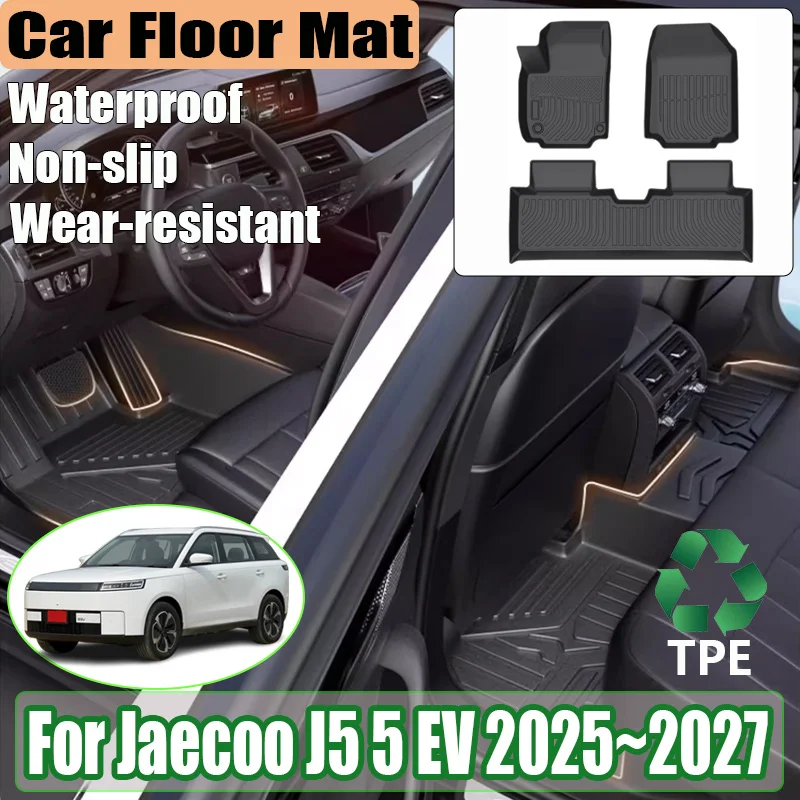 Tapis de sol RHD pour accessoires Jaecoo J5 5 EV 2025 2026 2027 – Tapis de coffre anti-salissure, plateau de protection, pièces automobiles intérieures étanches