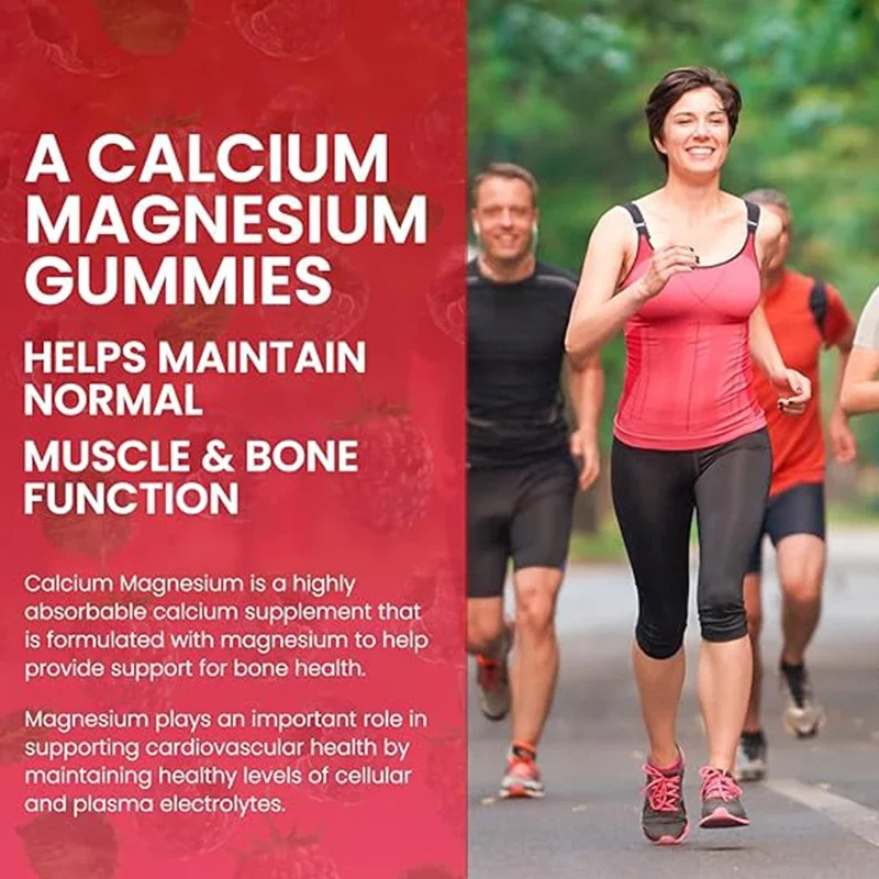 Calcium, Magnesium, and Zinc Gummies Contain Potassium, Vitamins C, B6, D3, and K2- Multiple Vitamin Supplements -60 Capsules