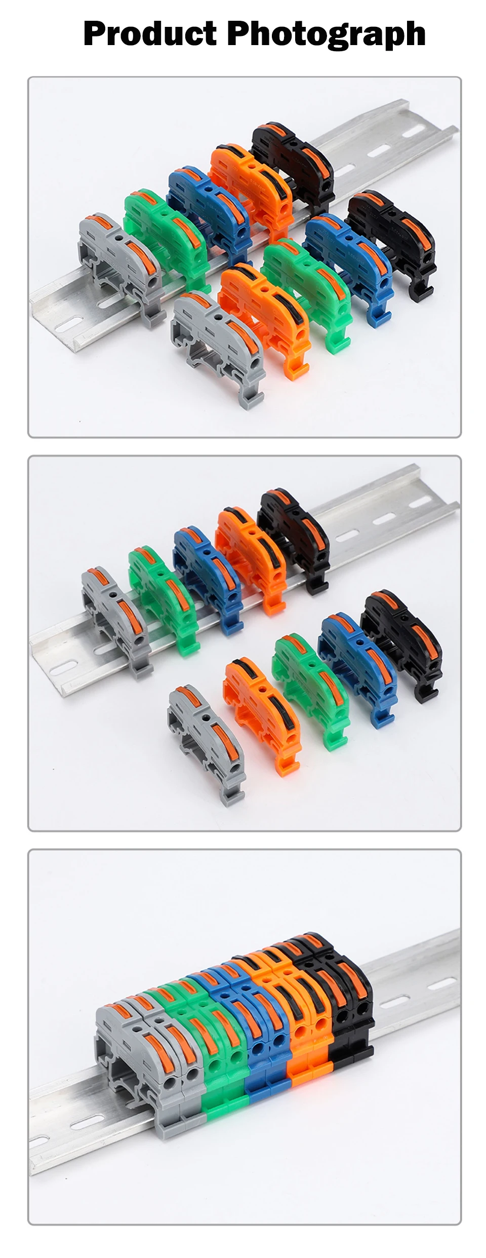 DIN-Schienen-Schnellverbindungsklemme Universeller Kompakter Kabelverbinder Schienen-Kit 211 Kombinierter Spleißverbinder KABELVERBINDER – Detail 8