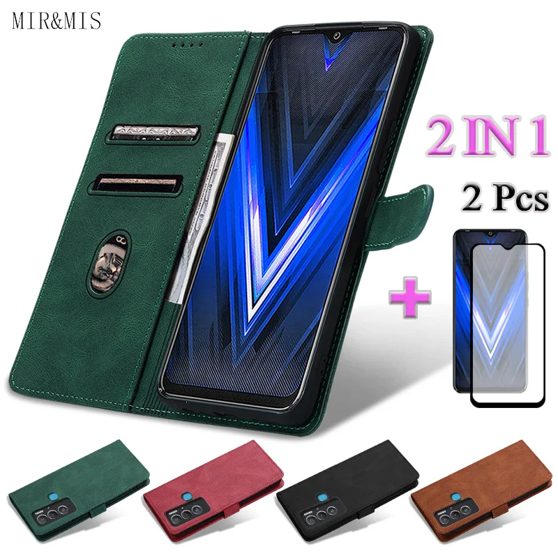

For Tecno Pova Neo 2 IN 1 Solid Color Flip Cover Simple Leather Phone Case With Two Piece Curved Ceramic Screen