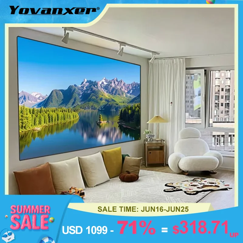 2025 ใหม่PET Star Projectionหน้าจอALR 72-150 นิ้วAnti-Lightกรอบหน้าจอที่ดีที่สุดสําหรับปกติโยนโปรเจคเตอร์โฮมเธียเตอร์