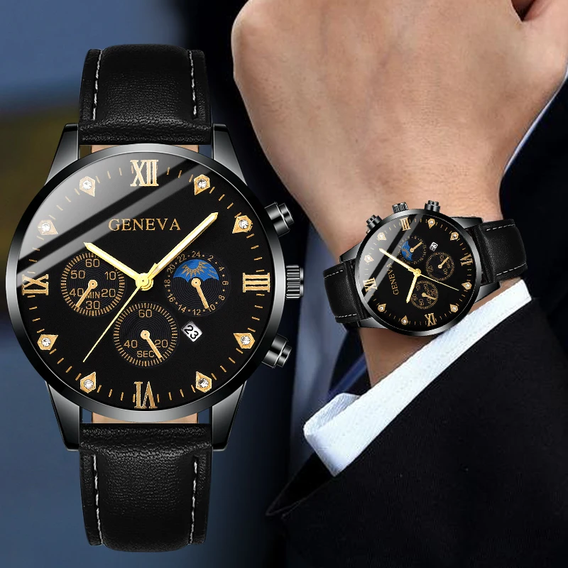 2pcs Men's Watch Set, Capable Versatile, Perfect Gift For Ramadan, Halloween, New Year's Eve, Father's Day