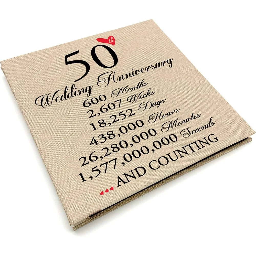 XMSJ 50th Anniversary Photo Album, Gifts for Parents 50 Years Wedding Anniversary, Photo  Scrapbooking