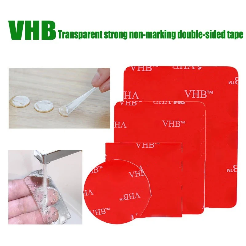 10pcs VHB Transparent Strong Double-sided Adhesive Fixed Ultra-thin Traceless High Temperature Resistant Car Etc Adhesive Sheet