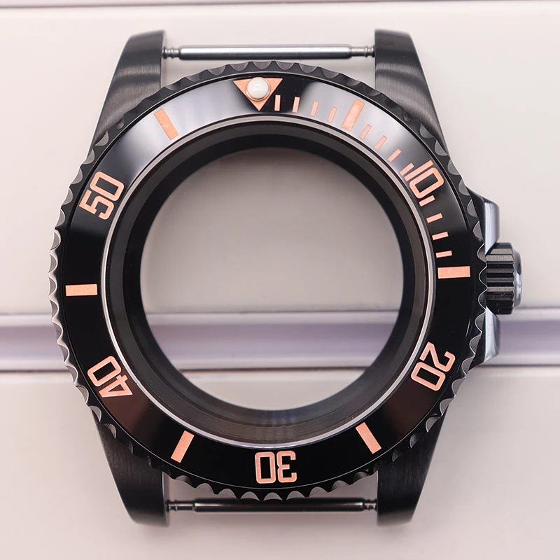 40mm Black PVD Watch Case For Submariner NH35 NH36 NH34 NH38 ETA 2824 PT5000 Miyota 8215 Movement Sapphire Glass 200M Waterproof - view 3