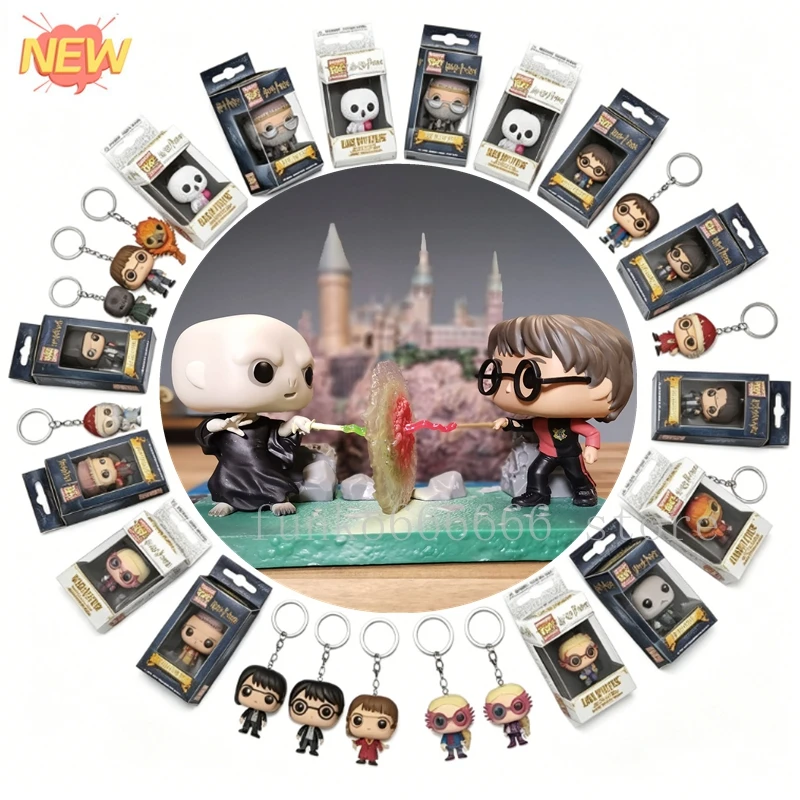 FUNKO Pocket Harry Snape Luna Schlüsselanhänger Albus Dumbledore Potter Hermine Ron Hedwig Ginny Weasley Actionfiguren Spielzeug
