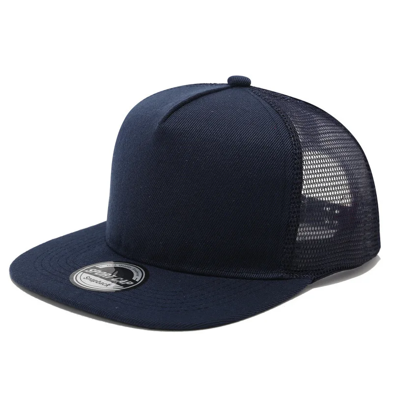 Op maat bedrukt logo hiphop Mao Qing vijfdelige platte dakrand mesh cap ademende mode honkbalhoed unisex eendenbek caps