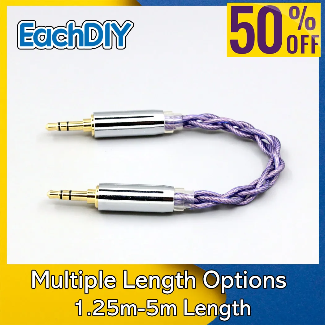 

3.5mm Male To 3.5mm Male 99% Pure Silver Palladium Graphene Floating Gold 140 cores litz 7N OCC Headphone Earphone Cable