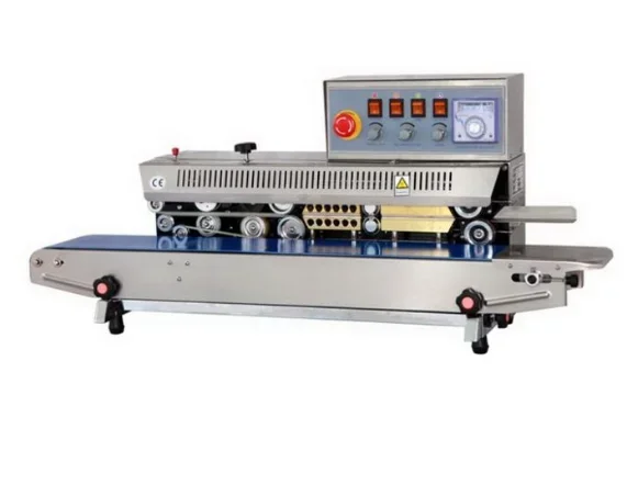 Frm-980I Electric Paper Band Sealer Machine Continuous Film Pouch Nitrogen Gas Flushing Filling For Potato Chips Aluminum