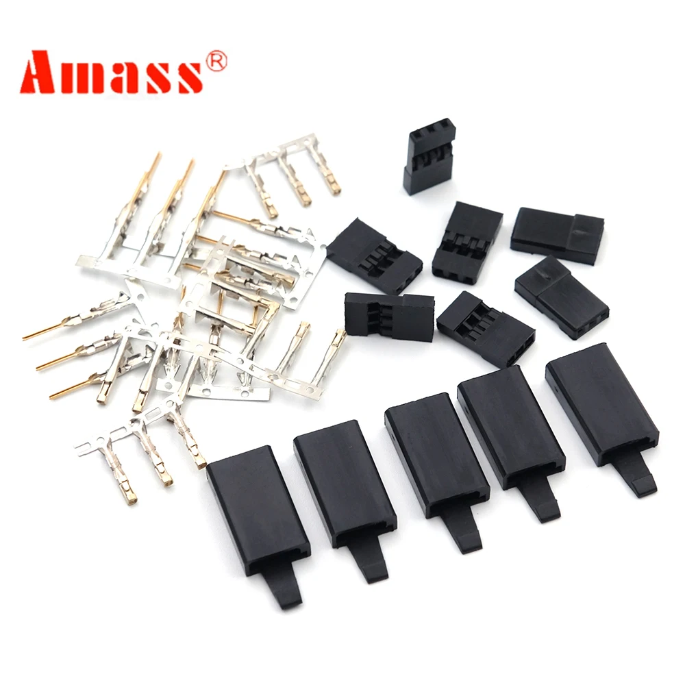 100 Pair Amass Male/ Female Connector Servo Plug for RC Multirotor Quad Air Plane Extension With Safty Protection Lock Version