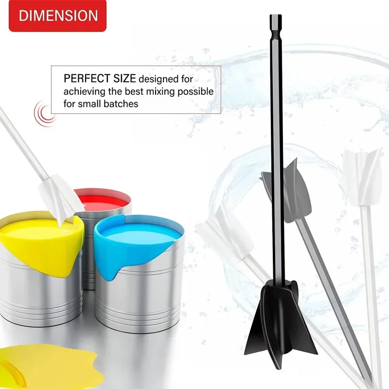 2 Stück Epoxid-Mischstäbe, Rührstäbe für Farbe, Spachtelmasse, Zement, mit Bohrfutter für Epoxidharz, Latex- und Ölfarben – Detail 3