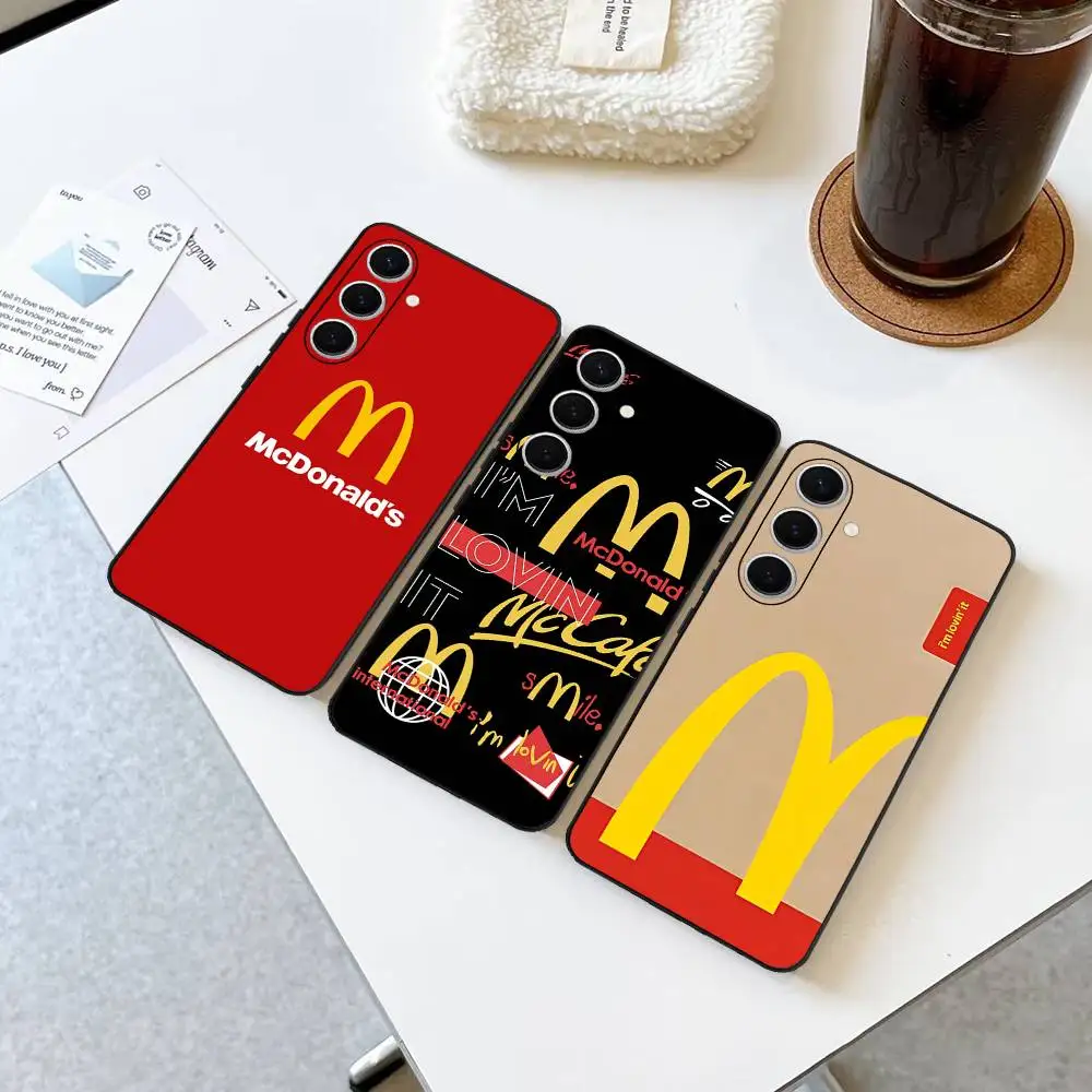 Famous LOGO M-McDonald Phone Case For Samsung S 24 Fe 25 Ultra Plus 20 Lite 21 30 22 23 24 22 Ultra 5G Fundas