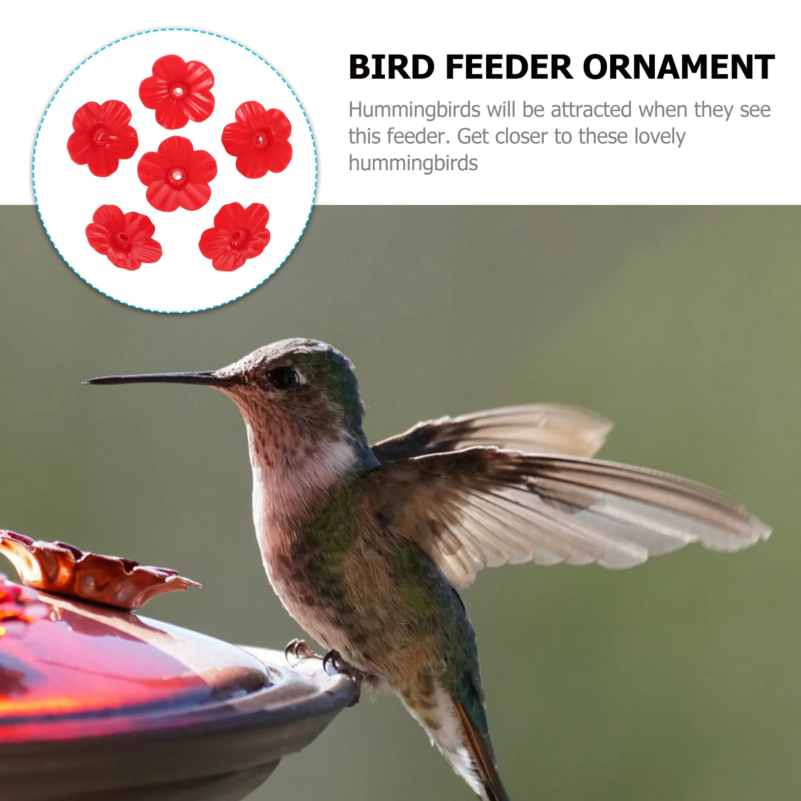 

18pcs Hummingbird Feeder Flowers Plastic Bird Feeder Supplies Creative Bird Feeding Dispenser Durable Flower Food Dispenser For