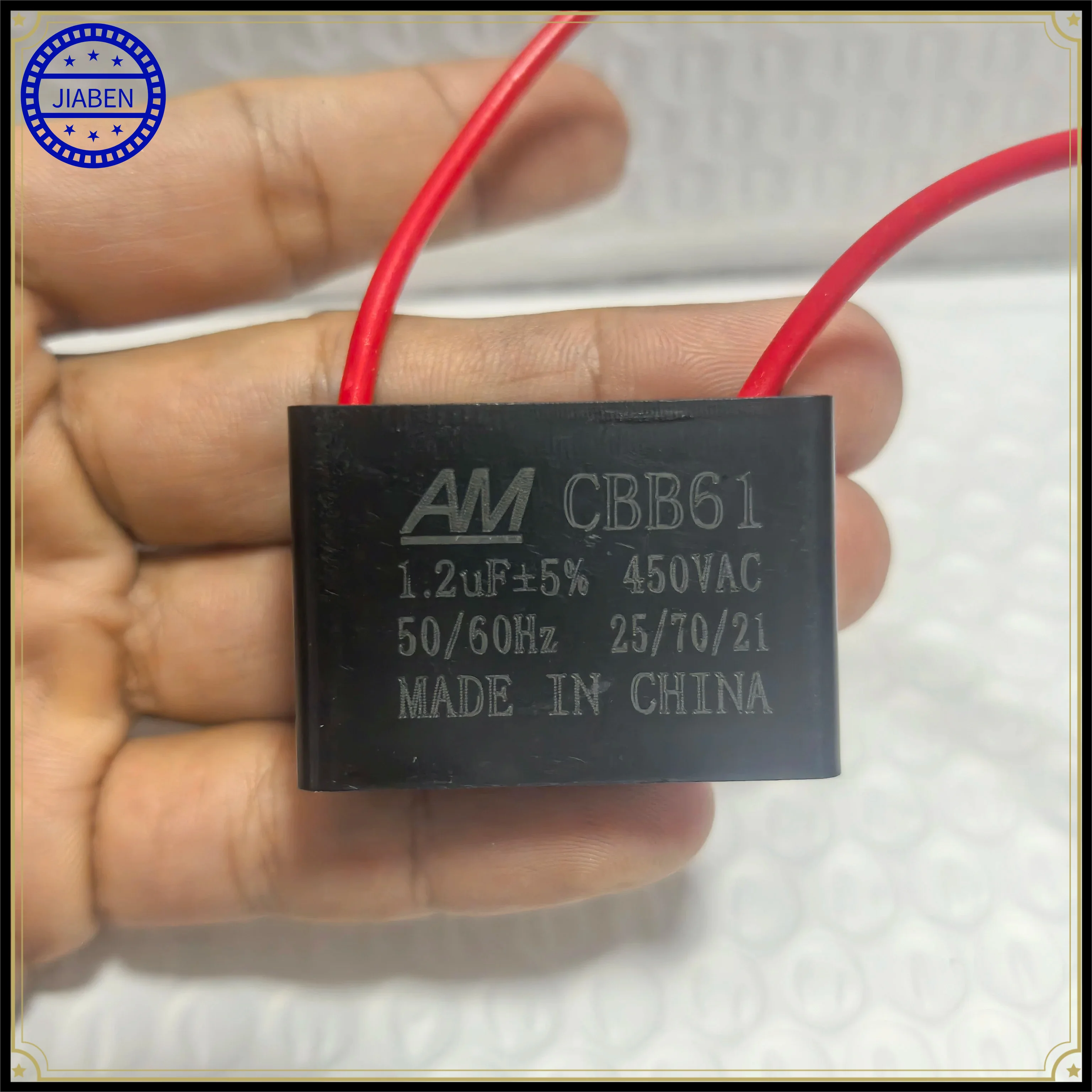 1.2uF 450V CBB61 Fan Capacitor 1.2μF Fan Start Capacitor Motor Start Capacitor