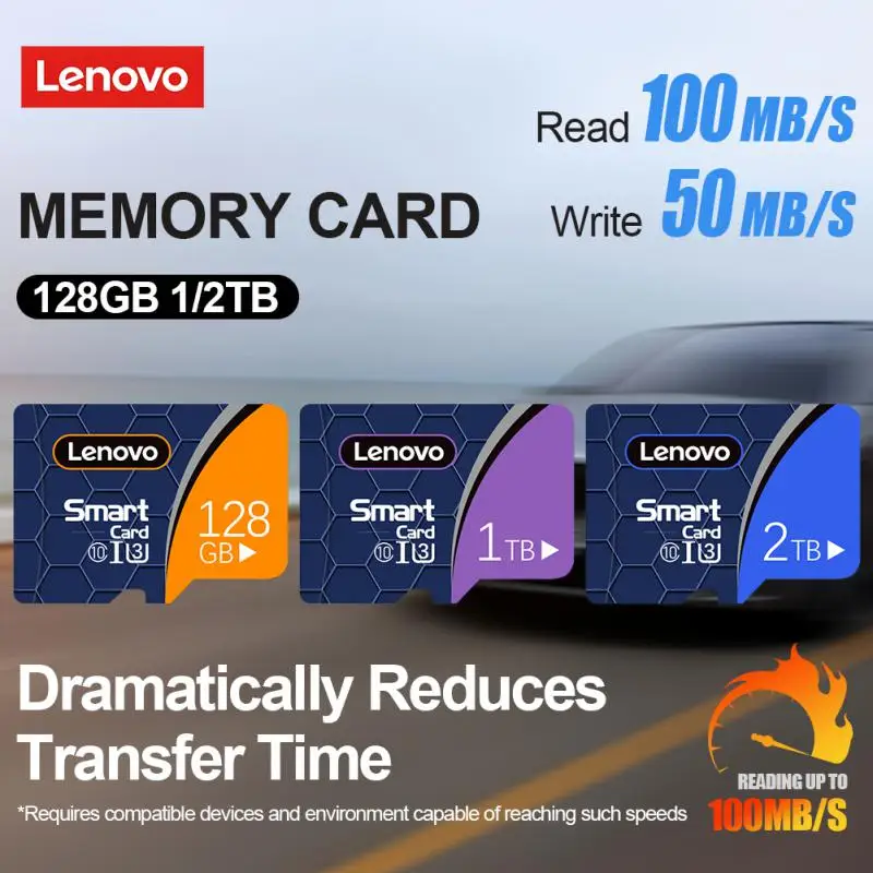 Lenovo Class 10 Memory Card 2TB Micro TF SD Card 1TB SD/TF Flash Memory Card Large Capacity SD Card For PC PS4 PS5 Mobile Phone