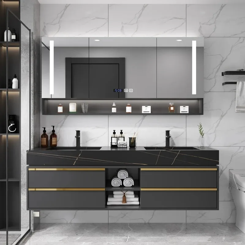 ZL@  Boards Modern Smart Home Improvement Furniture Bathroom Fixture Bathroom Cabinets Bathroom Vanities Cabinet with Sink