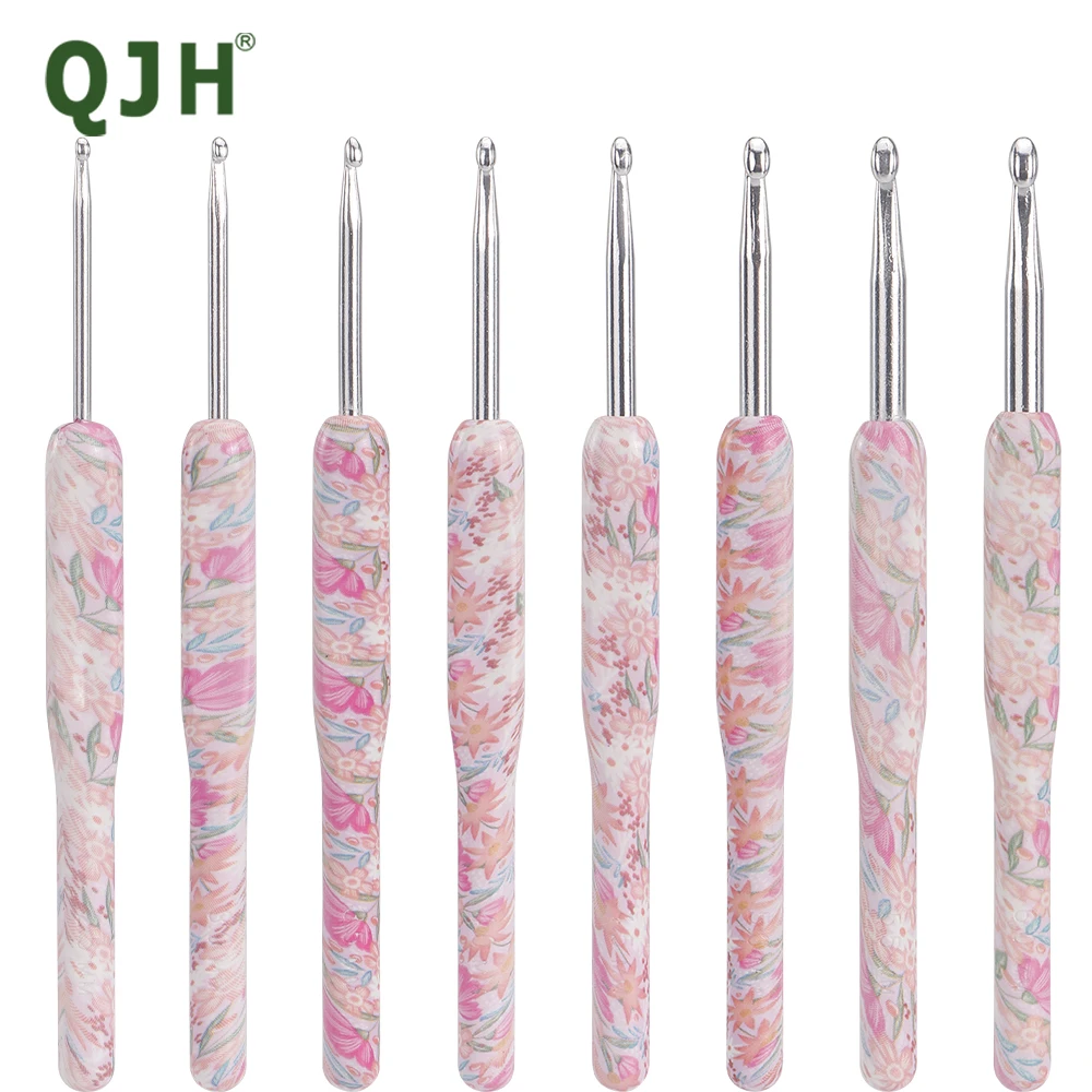 Zestaw szydełek w rozmiarze 8, wielokolorowy, 2(B)-6mm(J) Ergonomiczne szydełka z etui dla rąk z artretyzmem, prezent dla miłośników szydełka