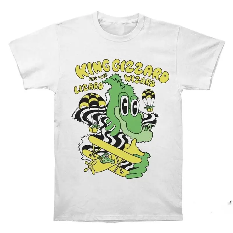 

Забавная белая футболка King Gizzard And The Lizard Wizard Band всех размеров AG750