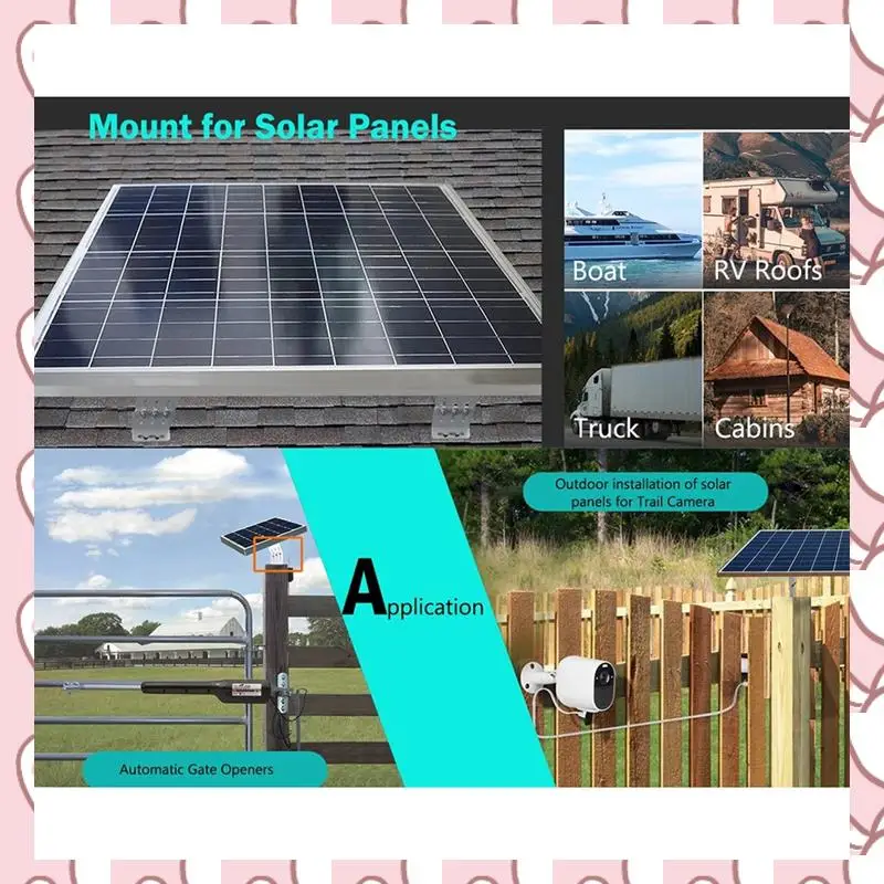 HHTL Adjustable Solar Panel Mounting Bracket 0-180° Tilt Adjustable PV Panel Bracket Solar PV Aluminum L Bracket For RV Roof