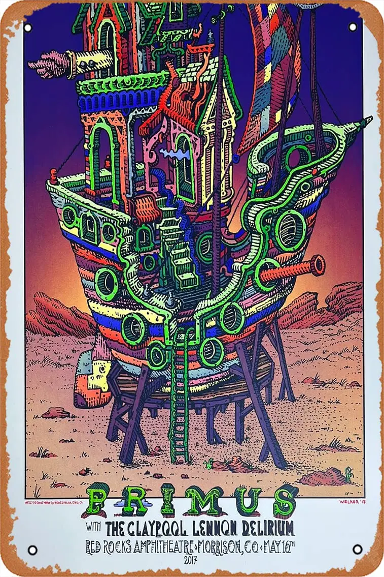 Yzixulet Primus-2017 poster Red Rocks Morrison,CO Retro Metal Tin Vintage Sign 12x8 Inch Wall Decor