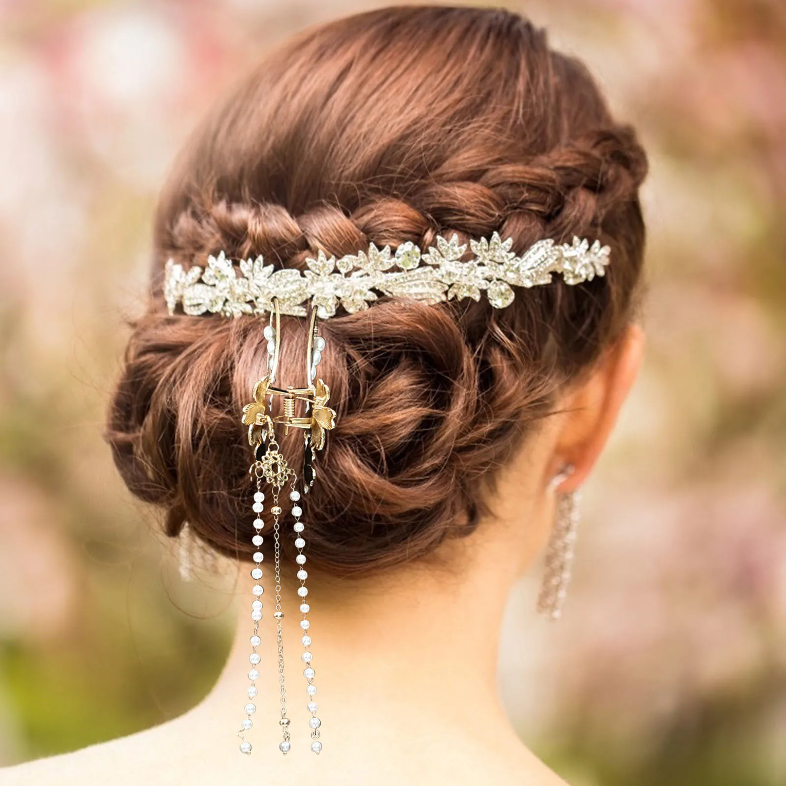 

2Pcs Pearl Hair Clips Exquisite Fashionable Non-Slip Shark Barrettes Durable Alloy Material Women Girls Stylish Elegant Hair