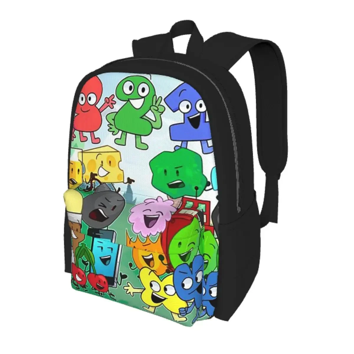 BFDI Inanimate Battle For Dream Island Anime Student Backpack School Bag Hiking Travel Daypack Boys Girls Bookbag Shoulder Bags