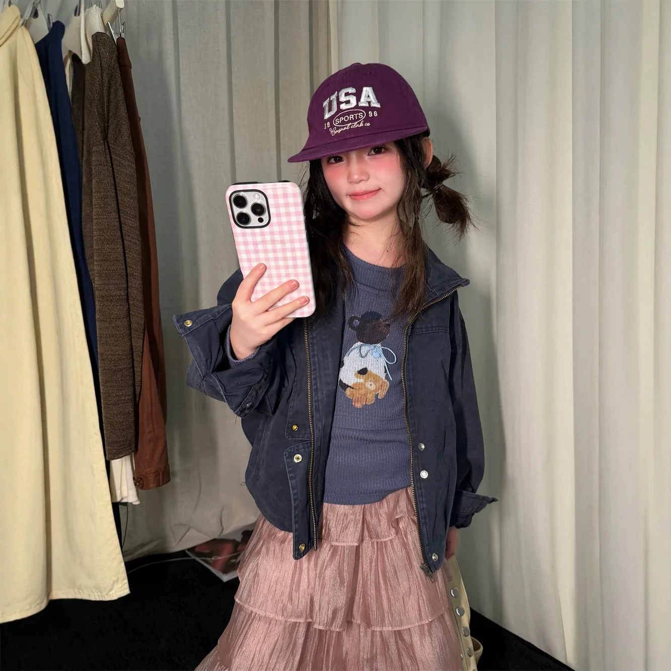 Children's Clothing 2026 Autumn Korean Version Double Breasted Jacket, Children's Standing Collar Loose Casual Workwear Jacket