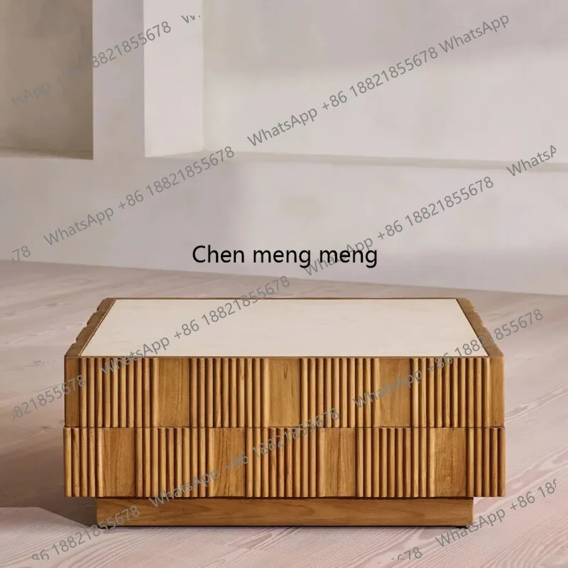 

Modern simple square home storage small apartment type of medieval solid wood designer coffee table
