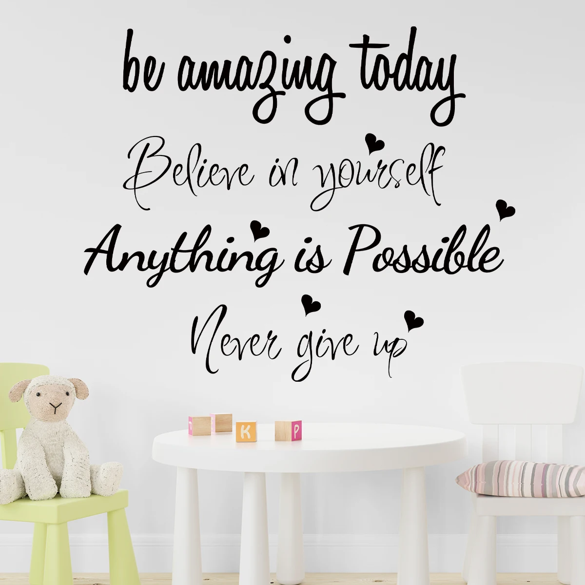 Inspirational Phrases“Believe in Yourself..”Art Wall Stickers Removable for Bedroom Living Room Door Decoration Wall Decals