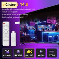 H96 MAX RK3518 Android 14 Smart TV Box Wifi6 BT5.4 Media Player 4K HD Smart Home Player Voice Control