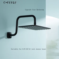 Wall Mounted Shower Arm Extension Pipe Stainless Steel Rainfall Head Elbow Accessories Bathroom Accessories Brushed Nickel