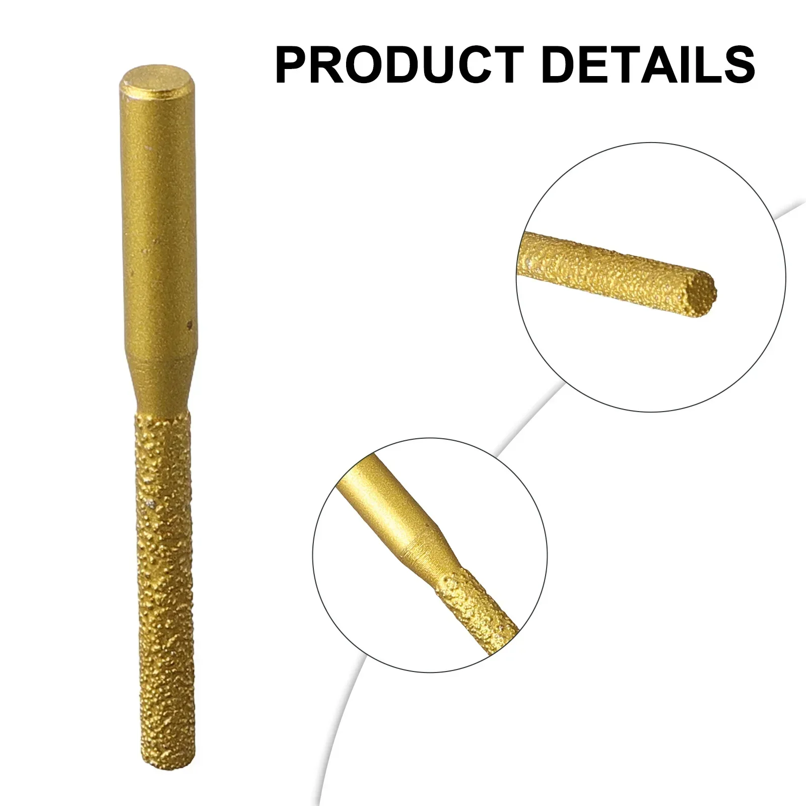 

Gold Diamond Coated Cylindrical Burr 6.35x5x65mm Chainsaw Sharpener Stone File Chain Saw Sharpening Carving Grinding Power Tools