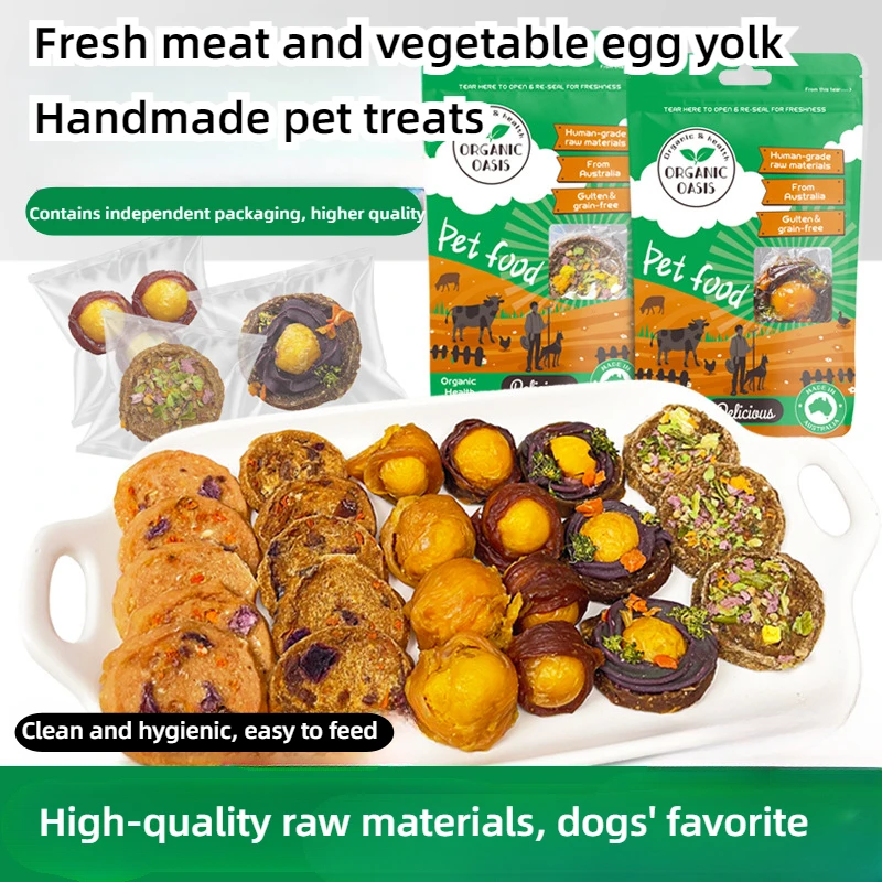 

Pet food vacuum chicken duck meat freeze-dried egg yolk dog snack gift package fruit and vegetable purple potato dog training