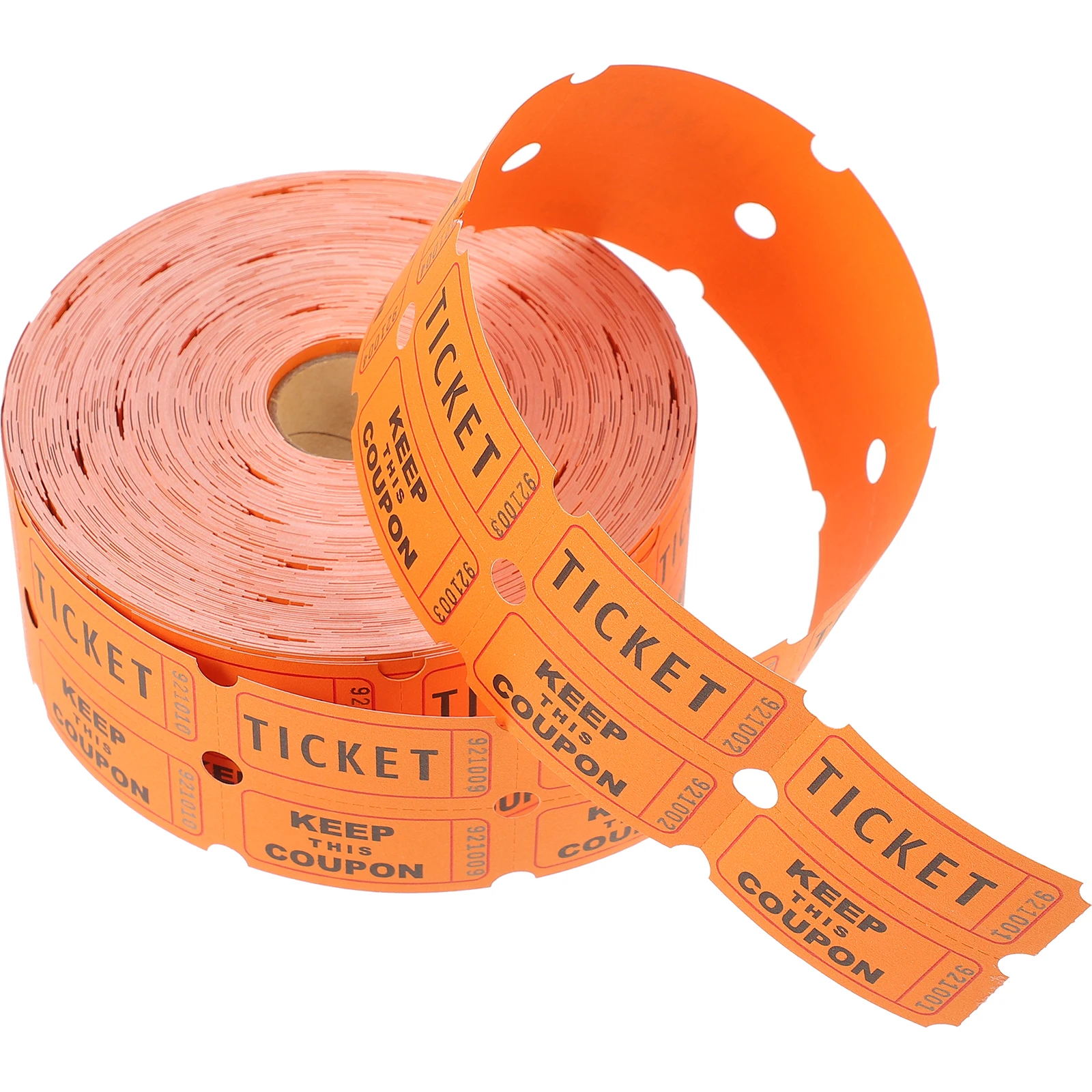 

1000pc Lottery Tickets Raffle Bulk Orange Event Tickets Paper Rolls for Classroom Concert Games Vouchers Labels