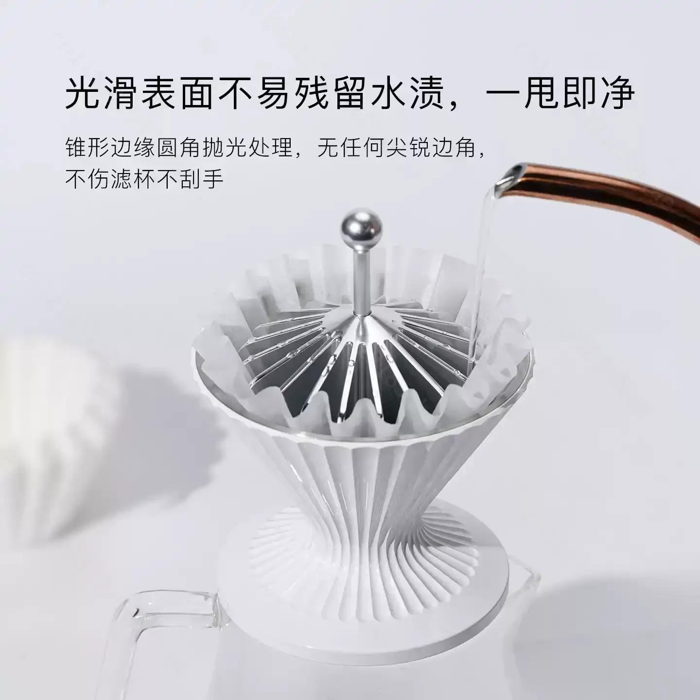 Metal Coffee Filter Press Plate Pour Over Hand Brewing Tool Fit Plastic Hot Water Dripper For Coffee Filter Paper Compression