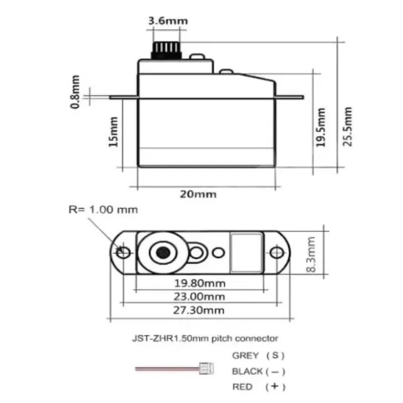 GH-S43D 4.3g デジタルマイクロサーボ、90度角度、3.6-4.8V電圧、RC飛行機、ヘリコプター、車、トラック、ロボットモデル用