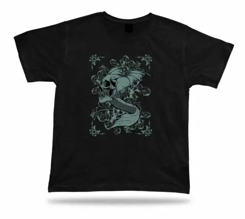 

Tshirt Tee Shirt Birthday Gift Idea Flying Snake Tail Wings Skull Weird Creepy