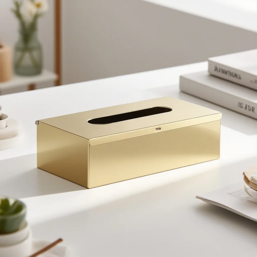 304 Stainless Steel Large Tissue Box for Home Living Room Desktop Hotel Bathroom Wall Mounted Tissue Storage Box