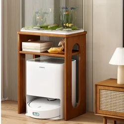 Wood Storage Box Living Room Snack Cabinet Fish Tank Organizer Rack Multi-Functional Wooden Household Storage Unit