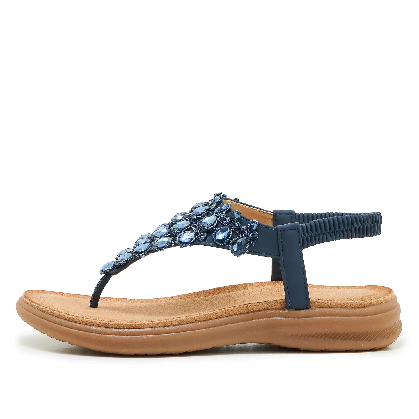 Women's Flat Flip-flops Sandals Summer Rhinestone Shoes Woman Soft Comfortable Summer Beach Shoes Ladies Cow Muscle Sole 3cm