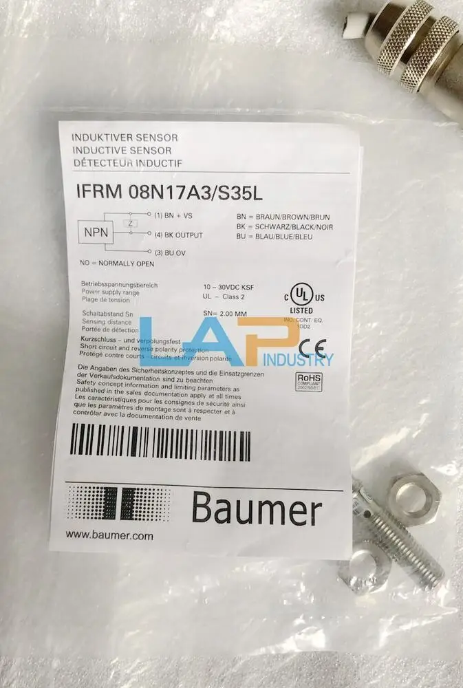 

1PCS New For Baumer Inductive Proximity Switch IFRM 08N17A3/S35L 10-30VDC 2.00MM