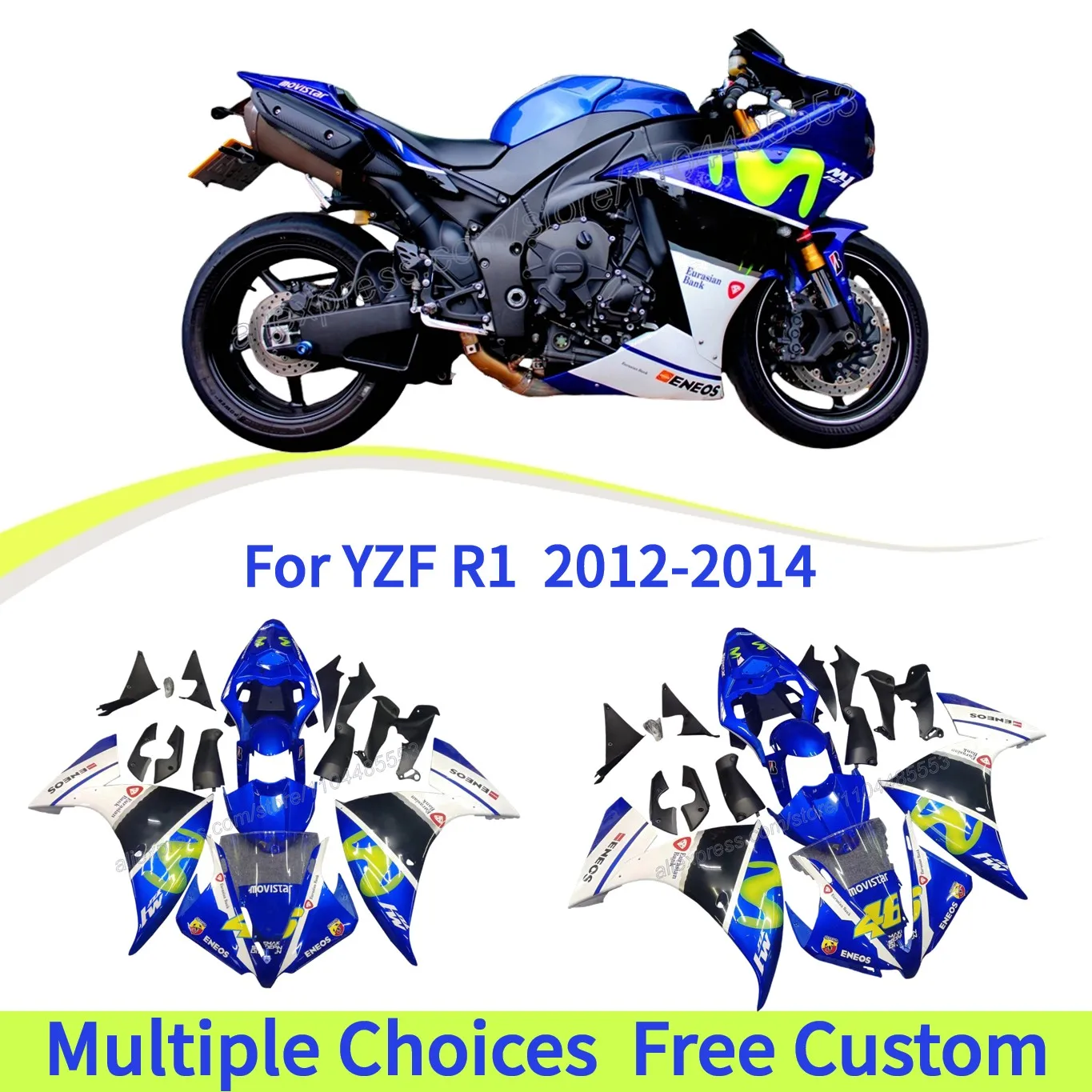 

Movistar Enos Edition - 2012 to 2014 R1 | ABS Fairings For YAMAHA YZF R1 Motorcycle Fairing Kit yzfr1 12-14 | ABS Plastic Shell