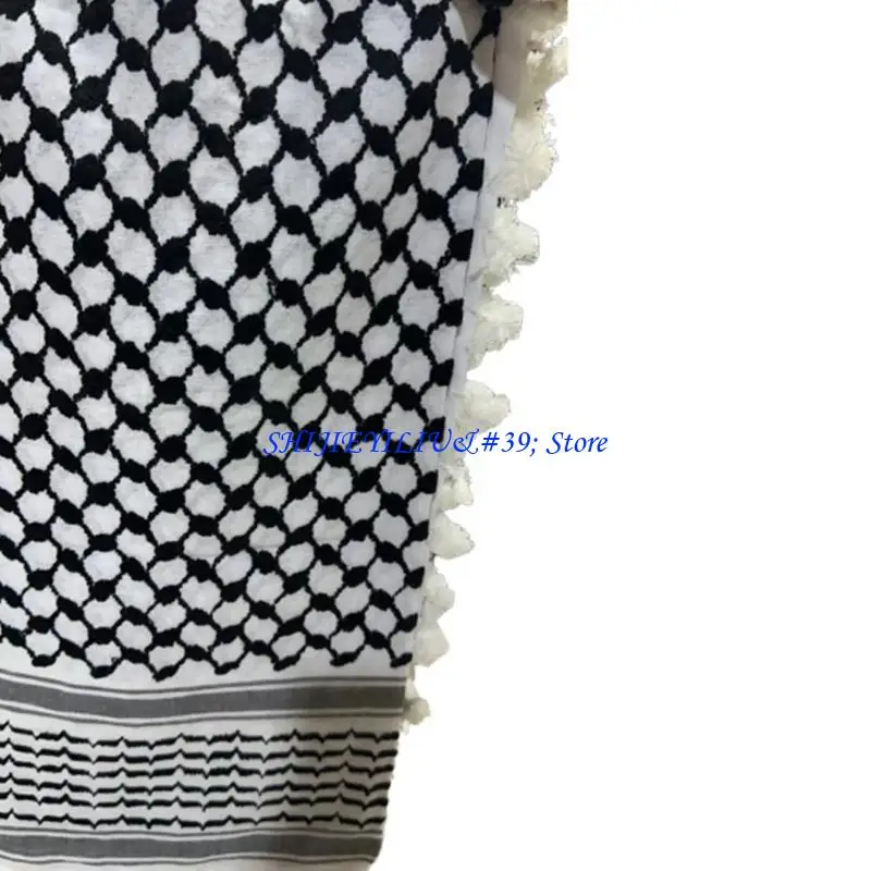 E21F Elastic Scarf Jacquard Pattern Headscarf Arab Headwrap Religious Kerchief