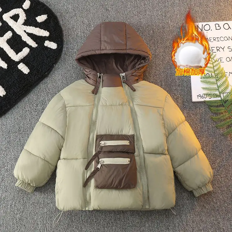 Boys Coat Cotton Jacket Windbreak Outerwear 2024 Pullover Winter Autumn Thicken Warm High Quality Christmas Gift Children\'s Clot