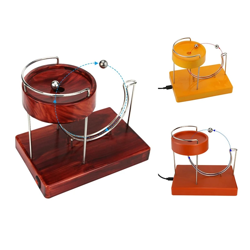 Kinetic Art Perpetual Ornaments Metal Automatic Creative Jumping Table Toy Orange Red