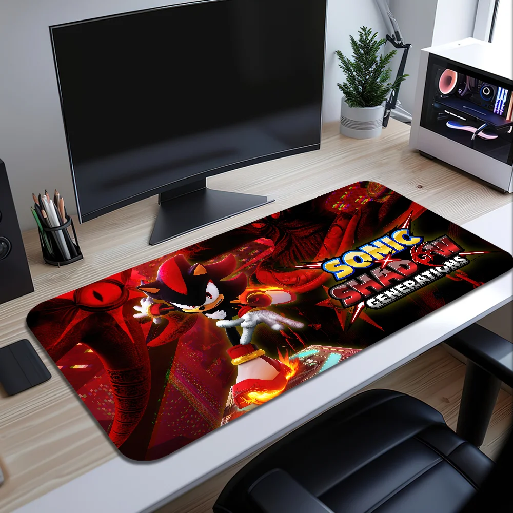 S-Sonic S-Shadow G-Generations Mouse Pad Desk Mat Large Non-slip Anti-fray Keyboard Ergonomic Office Rubber PC Home Custom