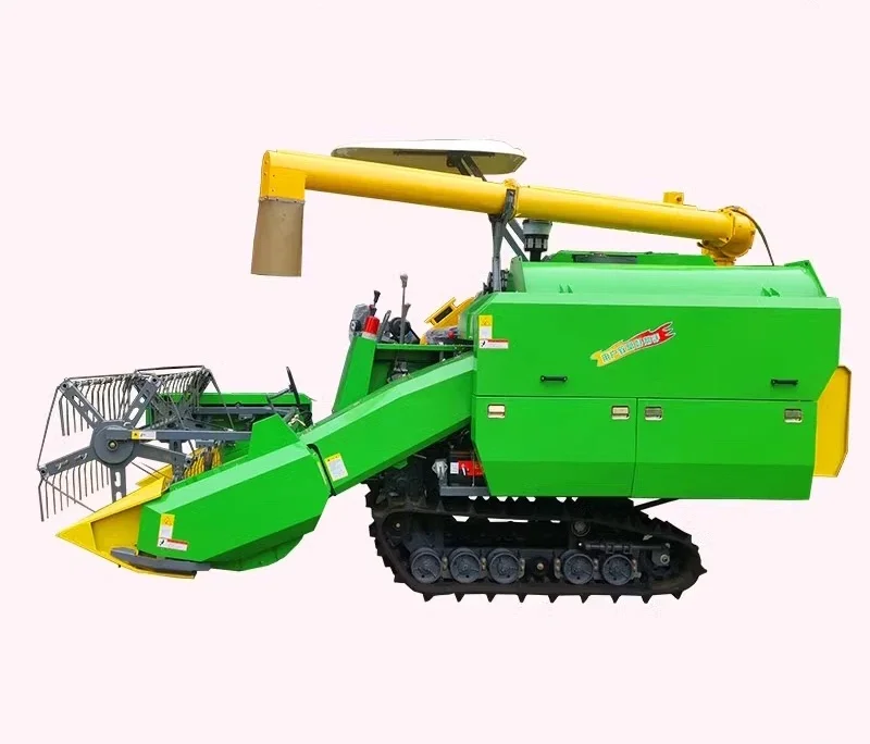 Fully automatic agricultural multi function harvesting wheat paddy field soybean mountain small rice harvester