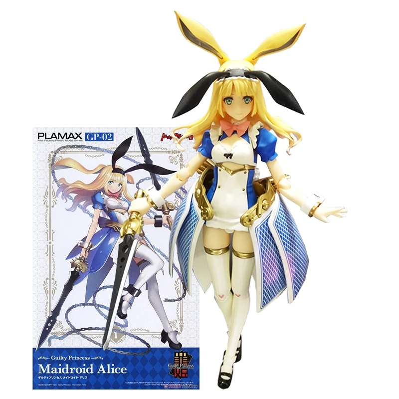 

Max Factory Action Figure Guilty Princess Plamax Gp-02 Maidroid Alice Figures Anime Rabbit Girl Collectible Doll Toys Models