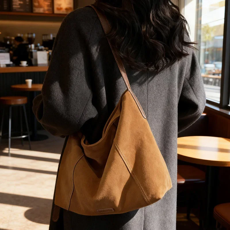Winter Vintage Suede Commuting Shoulder Bag New Fashion Crossbody Bag for Women Comfortable and Versatile Texture Storage Bags